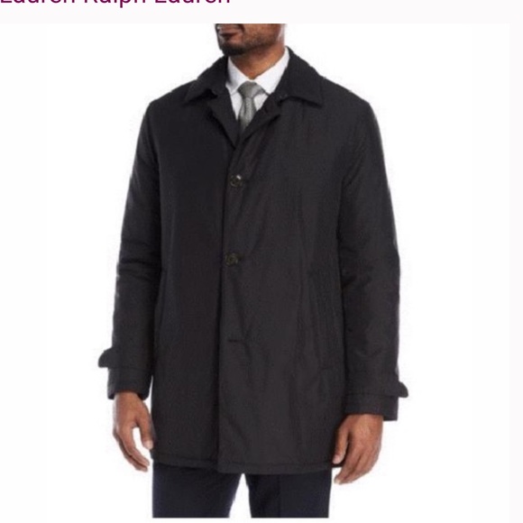 Lauren Ralph Lauren mens trench 40R removable quilted liner Black